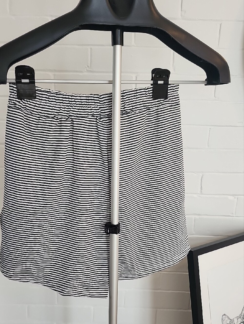 Striped Crop Tee & Shorts Sleep Set, Large - Picture 8 of 9